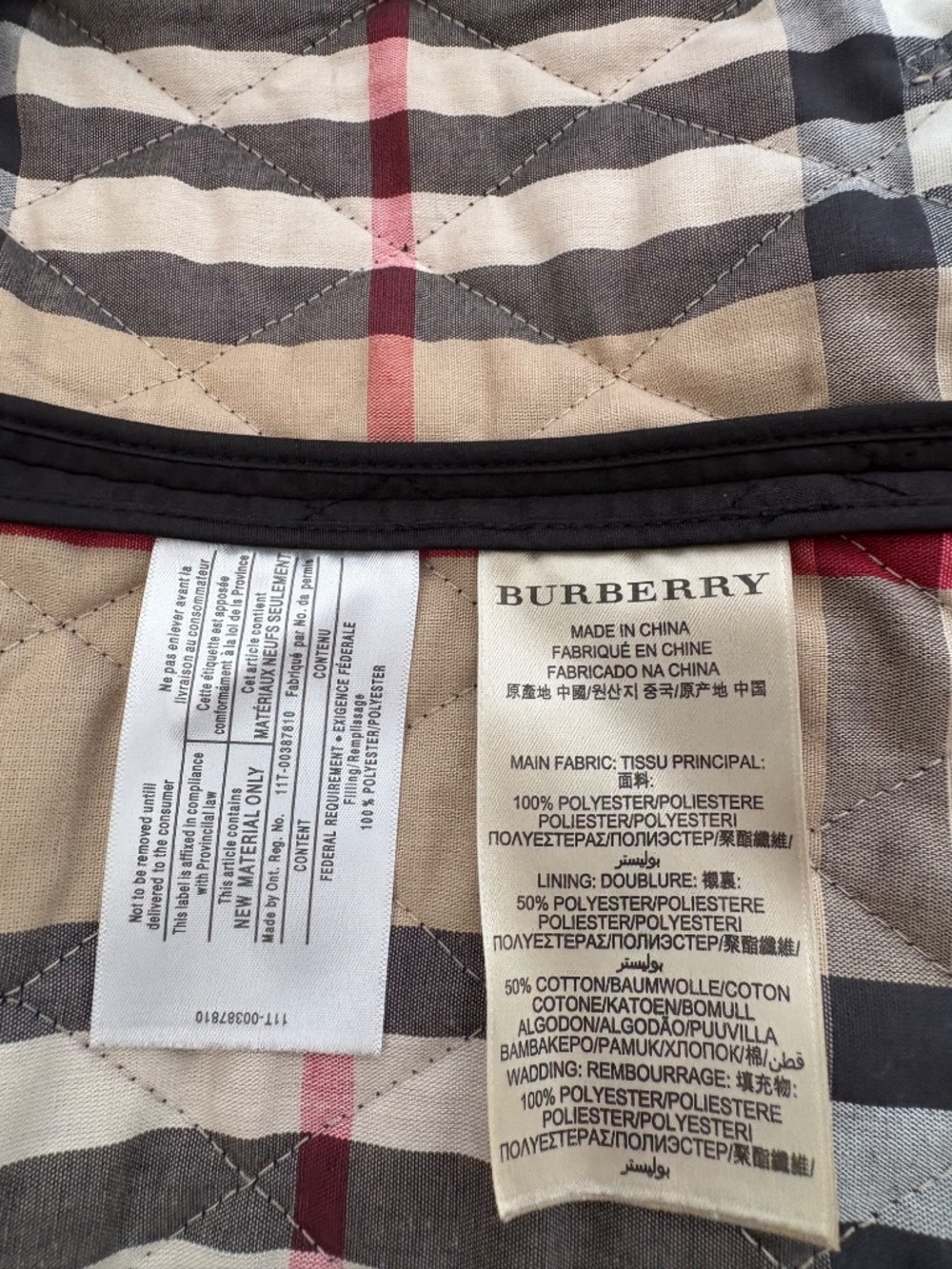 Burberry Brit Diamond Quilted Jacket Black Sz S - Picture 4 of 4